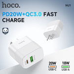 Load image into Gallery viewer, Hoco NU1 1C1A PD20W QC3.0 Power Adapter