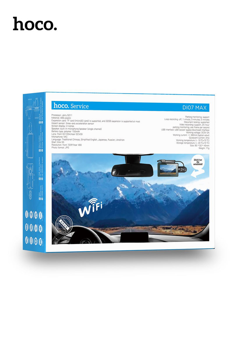 Hoco DI07 Max Dual Camera Driving Recorder Dash Camera (Wifi Version ...