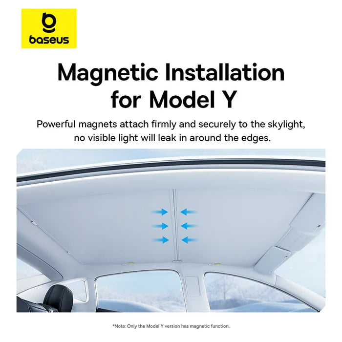 Baseus T-Space Series Car Skylight Sunshade For Tesla Model 3 (Double Layer Version)-Moon White (Copy)