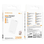 Load image into Gallery viewer, BOROFONE BJ48 Mini Portable 2500 mAh Power Bank - White
