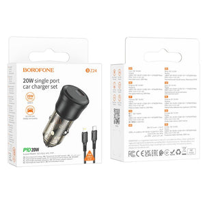 BOROFONE BZ24 Clever PD20W (C to iP) Car Charger Set