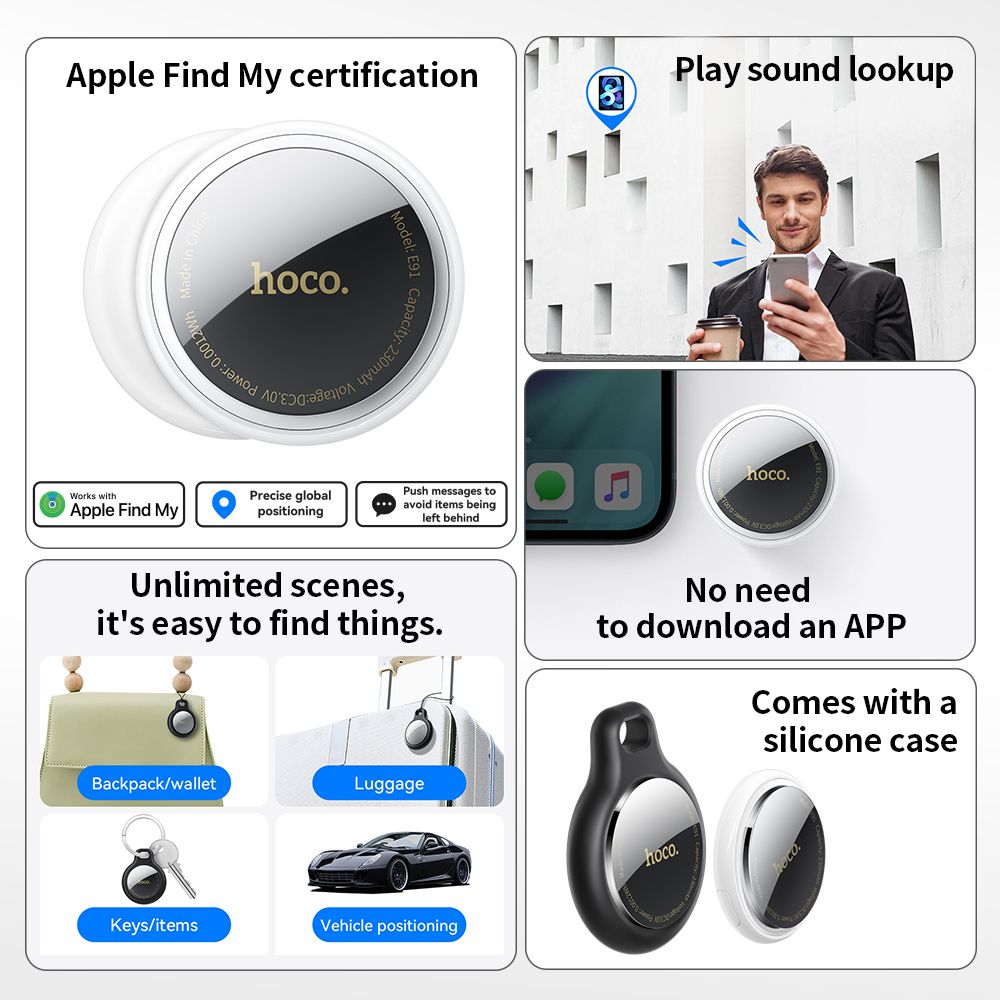 Hoco E91 Tiger Intelligent Positioning Anti-Lost Device Airtag Work with Find My iPhone