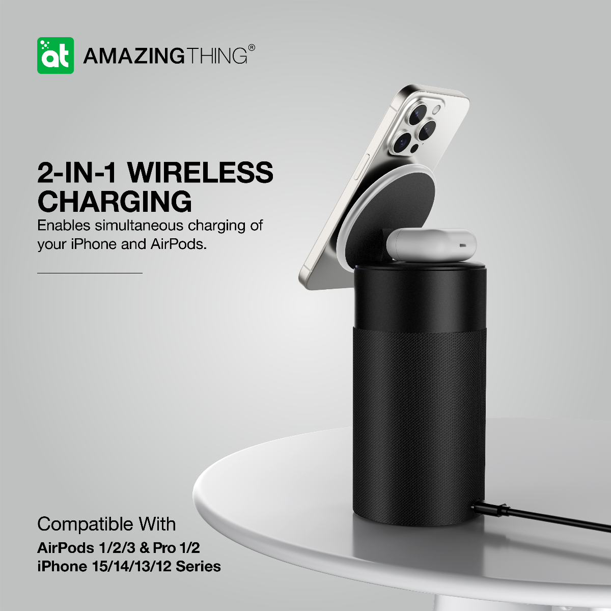 AMAZINGTHING Explorer Pro Mag 4-IN-1 Charging Stand with Speaker