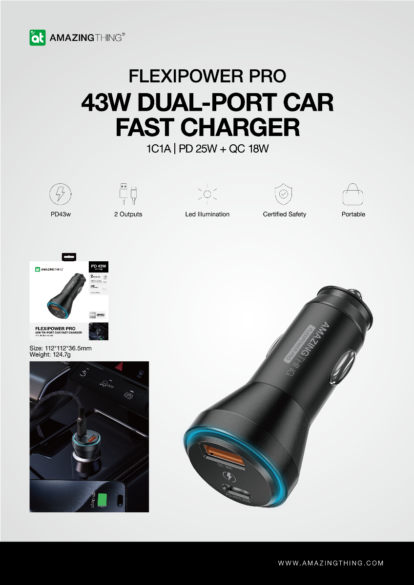 AMAZINGTHING FlexiPower Pro PD43W Car Charger