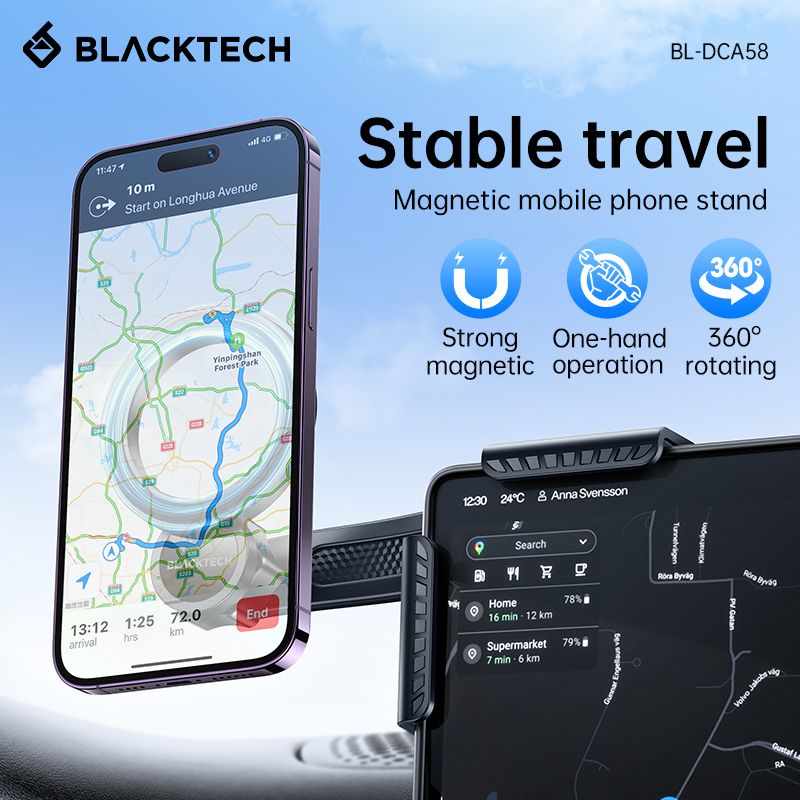 Blacktech Magsafe Magnetic Corner Screen Adjustable Car Stand for Tesla X Y 3