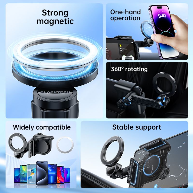 Blacktech Magsafe Magnetic Corner Screen Adjustable Car Stand for Tesla X Y 3