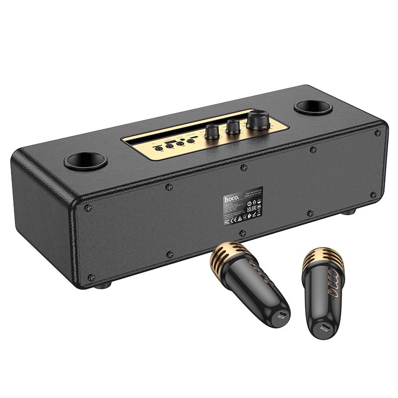 Hoco BS63 Wireless Bluetooth Karaoke Speaker with Dual Microphones – Black