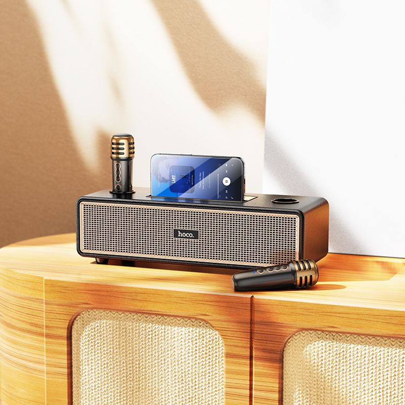 Hoco BS63 Wireless Bluetooth Karaoke Speaker with Dual Microphones – Black