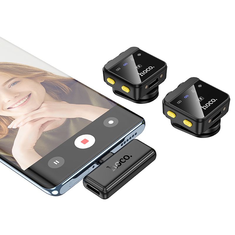 Hoco L17 Magnetic Dual Lavalier Wireless Mic for iPhone & USB-C