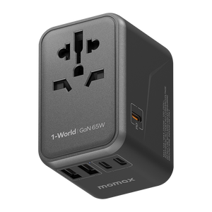 Momax 1-World (65W) GaN PD (5-Port) USB Type-C Charger / AC Plug / Travel Adapter