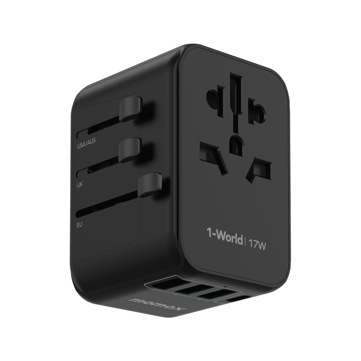 Momax 1-World 17W 3-port AC Travel Adapter