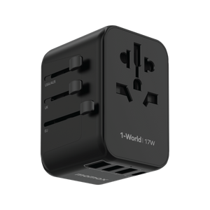 Momax 1-World 17W 3-port AC Travel Adapter