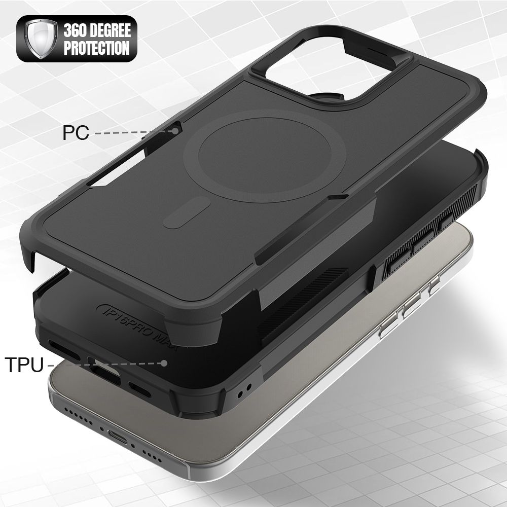 iPhone 17 Air BLACKTECH Commuter (MagSafe Compatible) - Black