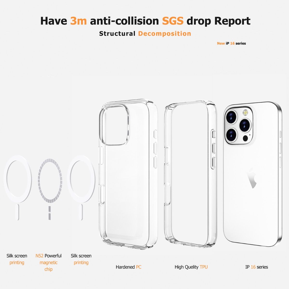 iPhone 15 Hybrid Symmetry Series Style Shockproof Case Cover with Magnetic Ring