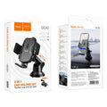 Hoco DCA2 2in1 Suction And Air Vent Clamp Car Holder Set - Black
