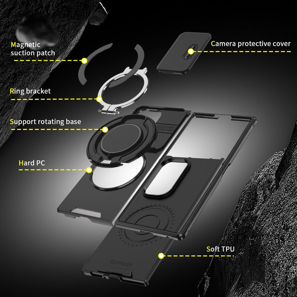 Samsung Galaxy Z Fold 7 BLACKTECH Magnetic TitanRing Armor - Black