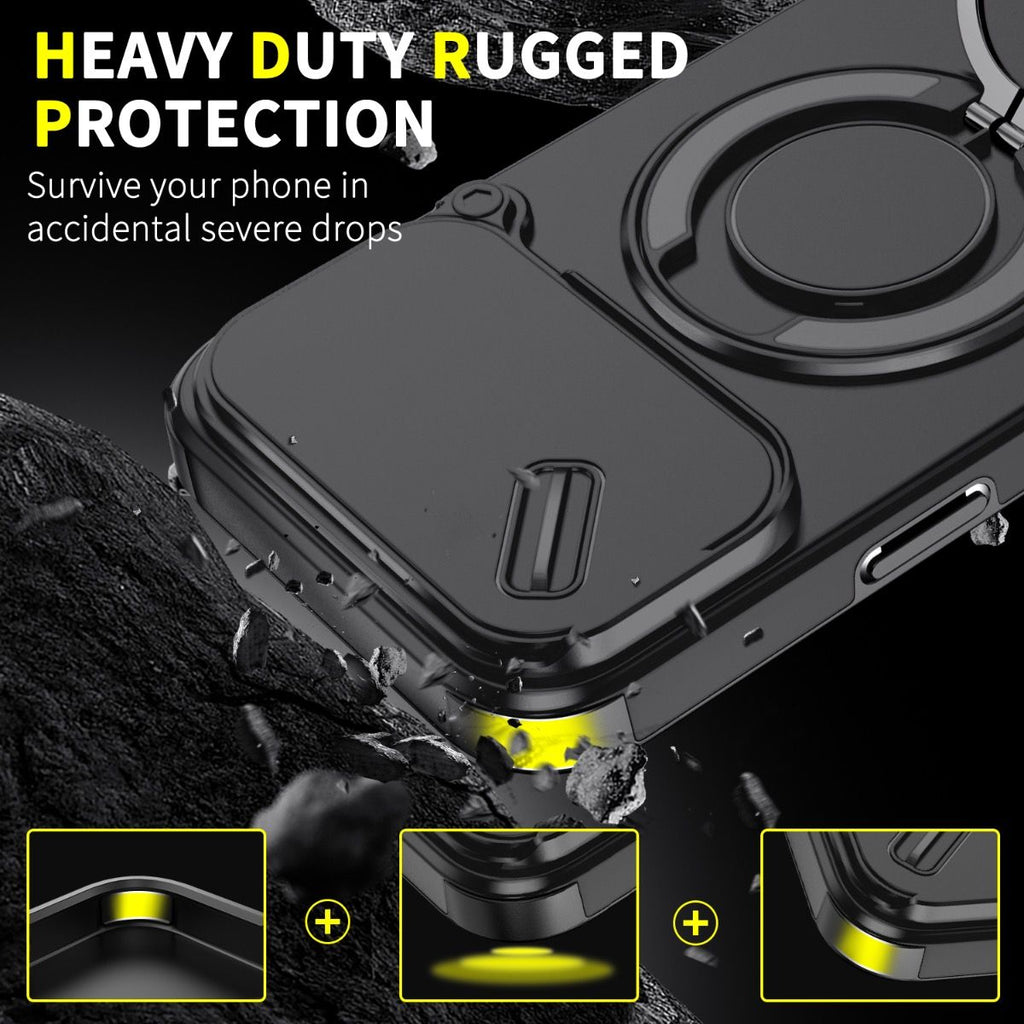 Samsung Galaxy S26 Ultra BLACKTECH Magnetic TitanRing Armor - Black