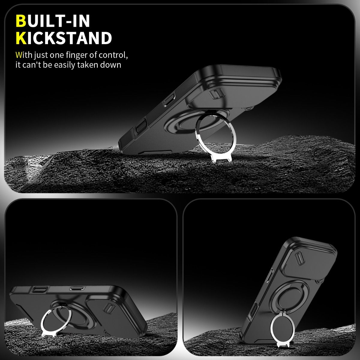 Samsung Galaxy S26 Ultra BLACKTECH Magnetic TitanRing Armor - Black