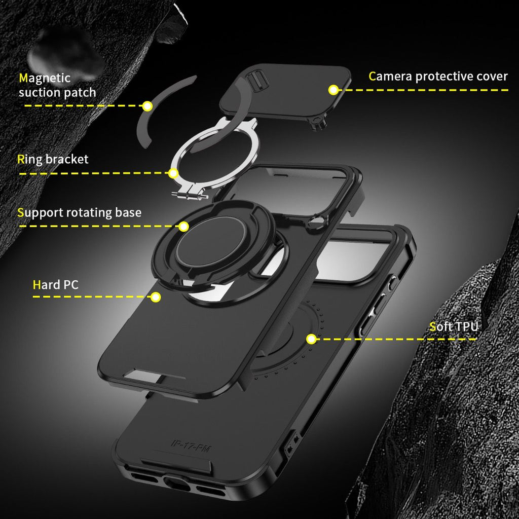 Samsung Galaxy S26 Ultra BLACKTECH Magnetic TitanRing Armor - Black