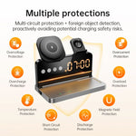 Load image into Gallery viewer, HOCO DWQ03 4-in-1 Wireless Charging Station with Digital Alarm Clock – Fast Qi Charging for Phone, Watch &amp; Earbuds (Black)
