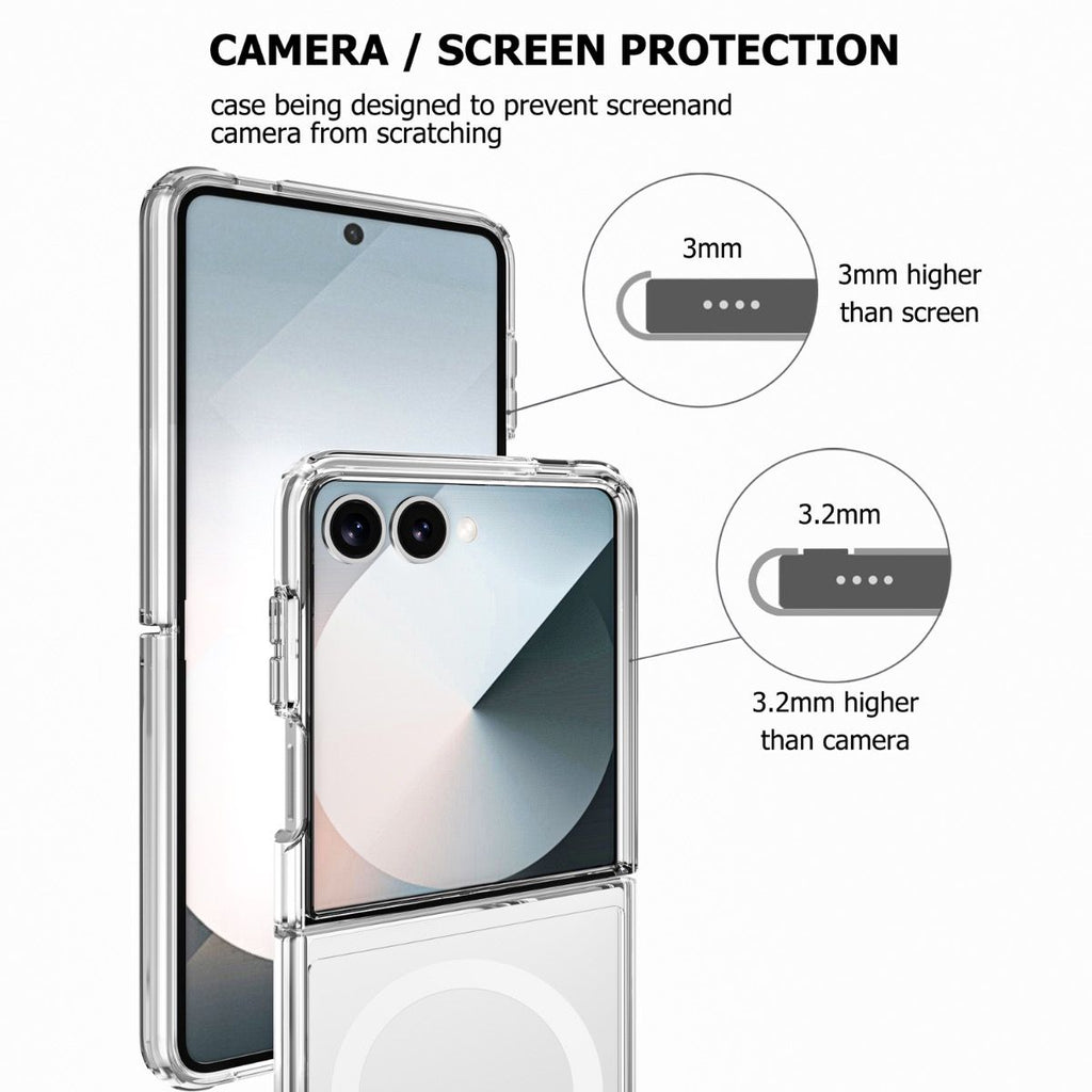 Samsung Galaxy Z Flip 8 Clear Transparent Protective Case with Magsafe