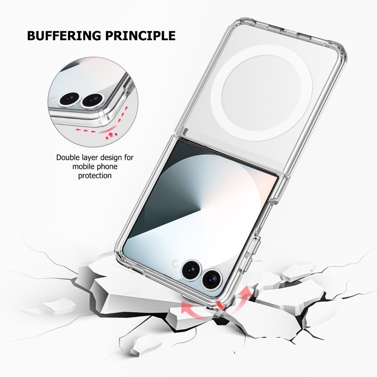 Samsung Galaxy Z Flip 8 Clear Transparent Protective Case with Magsafe