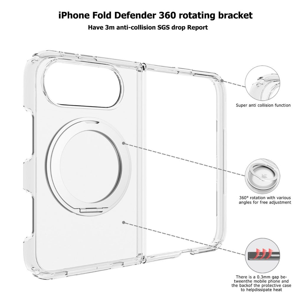 BLACKTECH F3 Stay Clear Ring Case for iPhone Duo – Clear, MagSafe Compatible