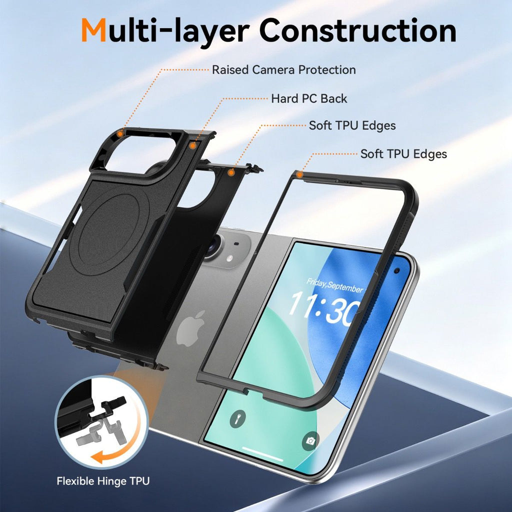 BLACKTECH G3 Commuter Case for iPhone Duo – Black, MagSafe Compatible