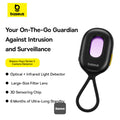 Baseus Heyo Series II Infrared Camera Detector - Mini Travel Hotel Hidden Camera Finder, Anti-Theft, Dual Detection Modes, Portable LED Flashlight - Black
