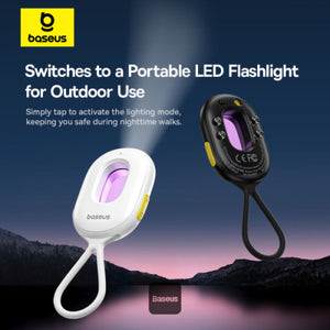 Baseus Heyo Series II Infrared Camera Detector - Mini Travel Hotel Hidden Camera Finder, Anti-Theft, Dual Detection Modes, Portable LED Flashlight - Black