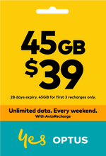 Load image into Gallery viewer, Telstra Optus Vodafone Telechoice Lebara Lyca Amaysim 7/30/180/365 Days Prepaid Sim
