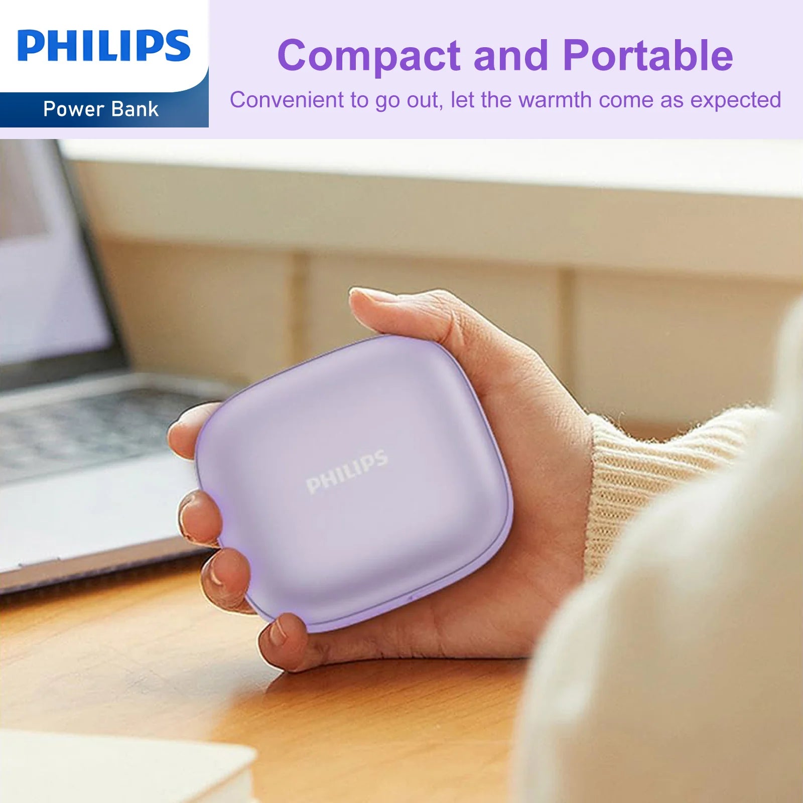 Philips DLP2136VP Rechargeable Hand Warmer w/ Power Bank 5200 MAh