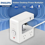 Load image into Gallery viewer, PHILIPS Desk Table Clamp Powerboard, Desktop Edge Mount Charging Dual USB-A USB-C
