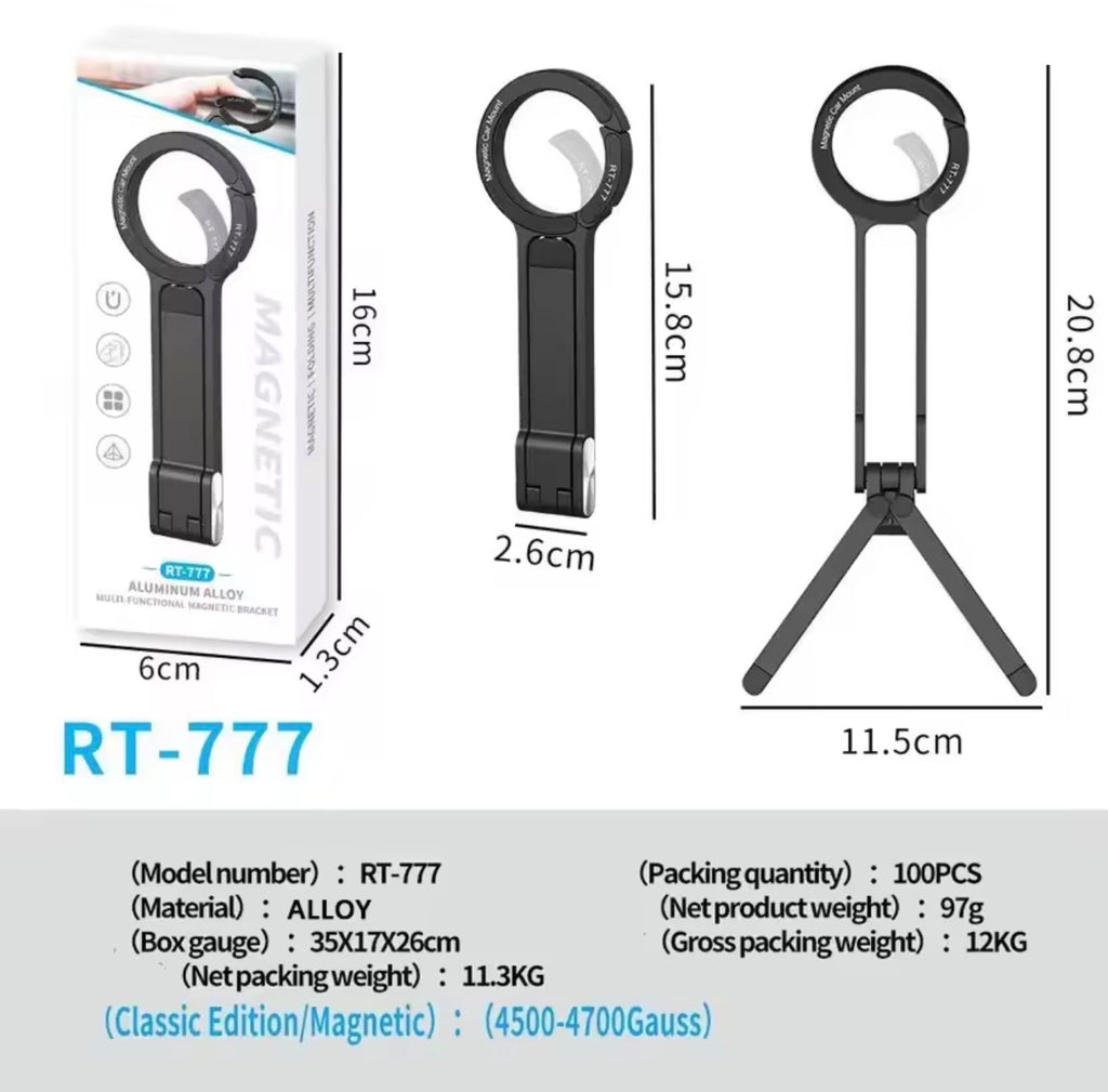 RT-777 Magnetic Phone Tripod Foldable 3-in-1 Stand