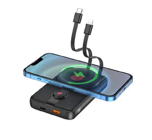 Hoco J92 10000mAh 22.5W Magnetic With Built In Charging Cable Path Power Bank