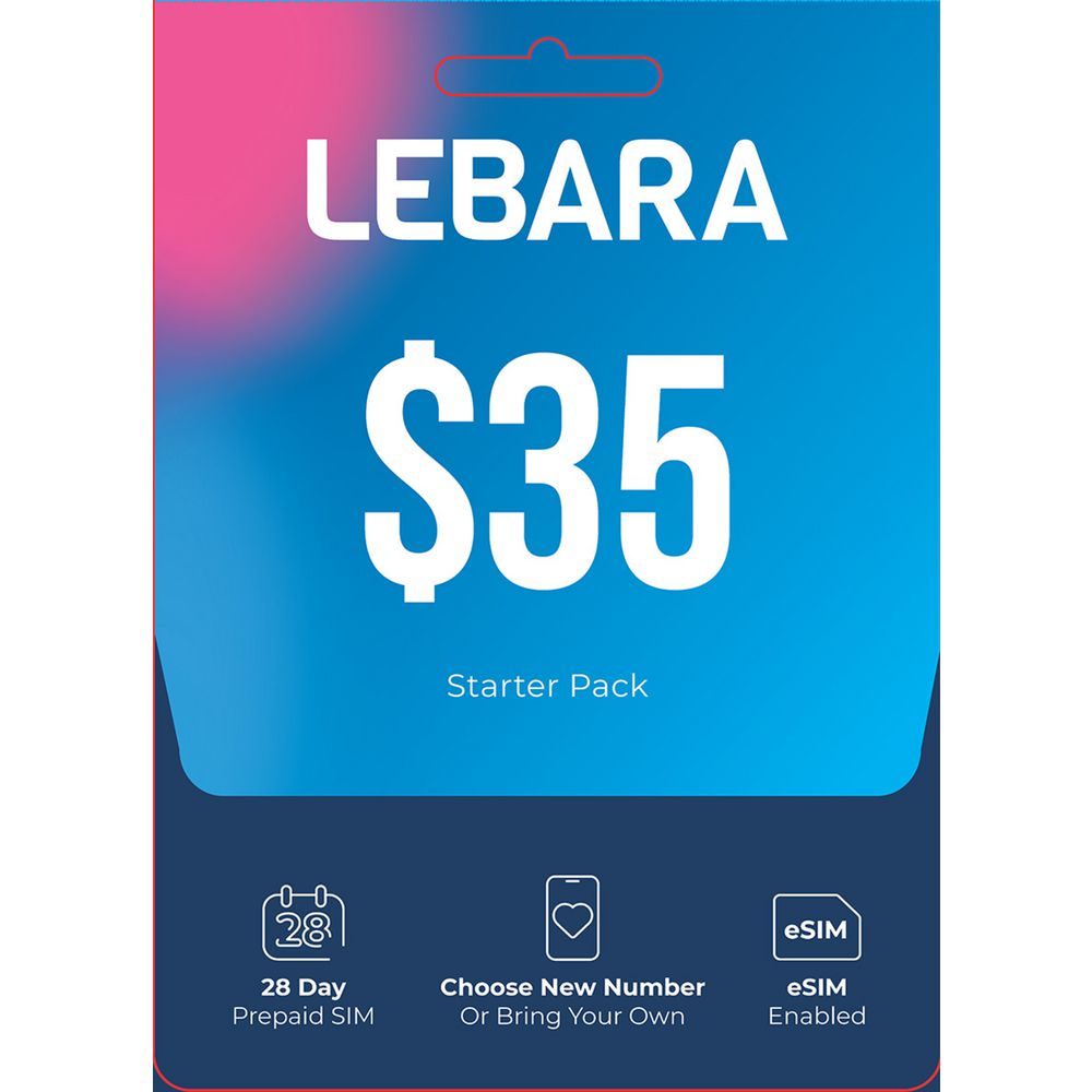 Lebara $35 Prepaid SIM Card 110GB Starter Pack