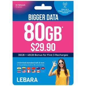 Telstra Optus Vodafone Telechoice Lebara Lyca Amaysim 7/30/180/365 Days Prepaid Sim
