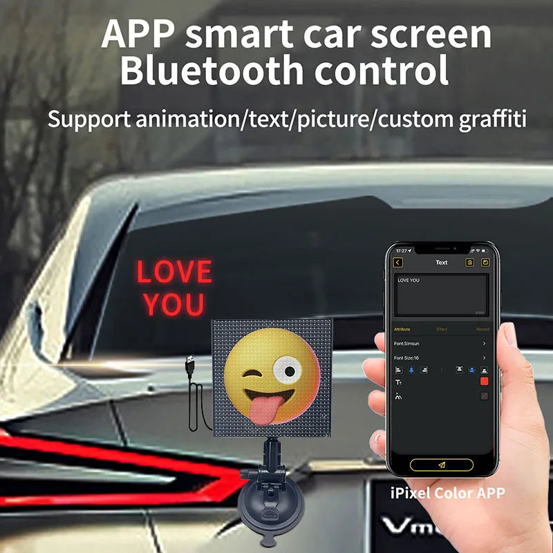 Custom LED Car Rear Window Display | Full Color App Control Message Screen