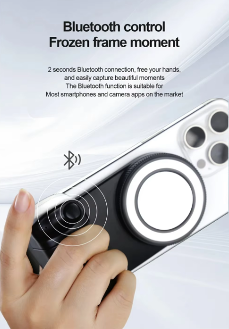 Bluetooth Magnetic Magsafe Camera Grip with Magnetic LED Ring Light Starter Kit