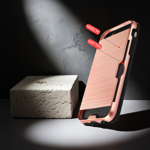iPhone Tough Shockproof Card Holder Back Case Cover