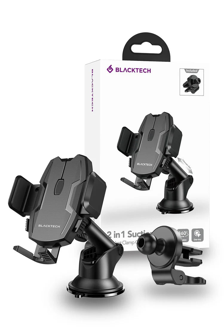 BLACKTECH BL-DCA2 2in1 Suction And Air Vent Clamp Car Holder