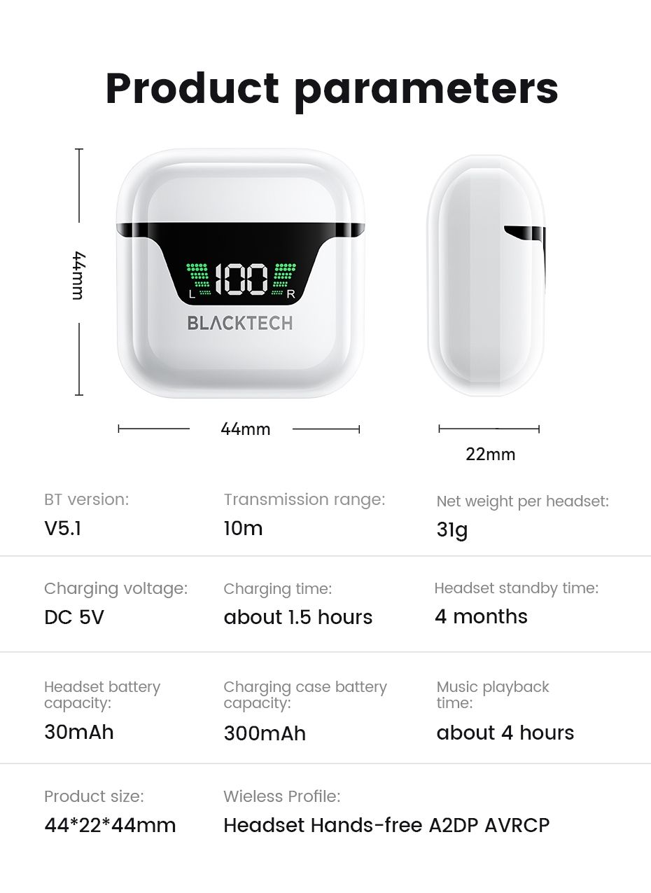 BLACKTECH BL-DES2023 aSeries 3 Wireless Earphones