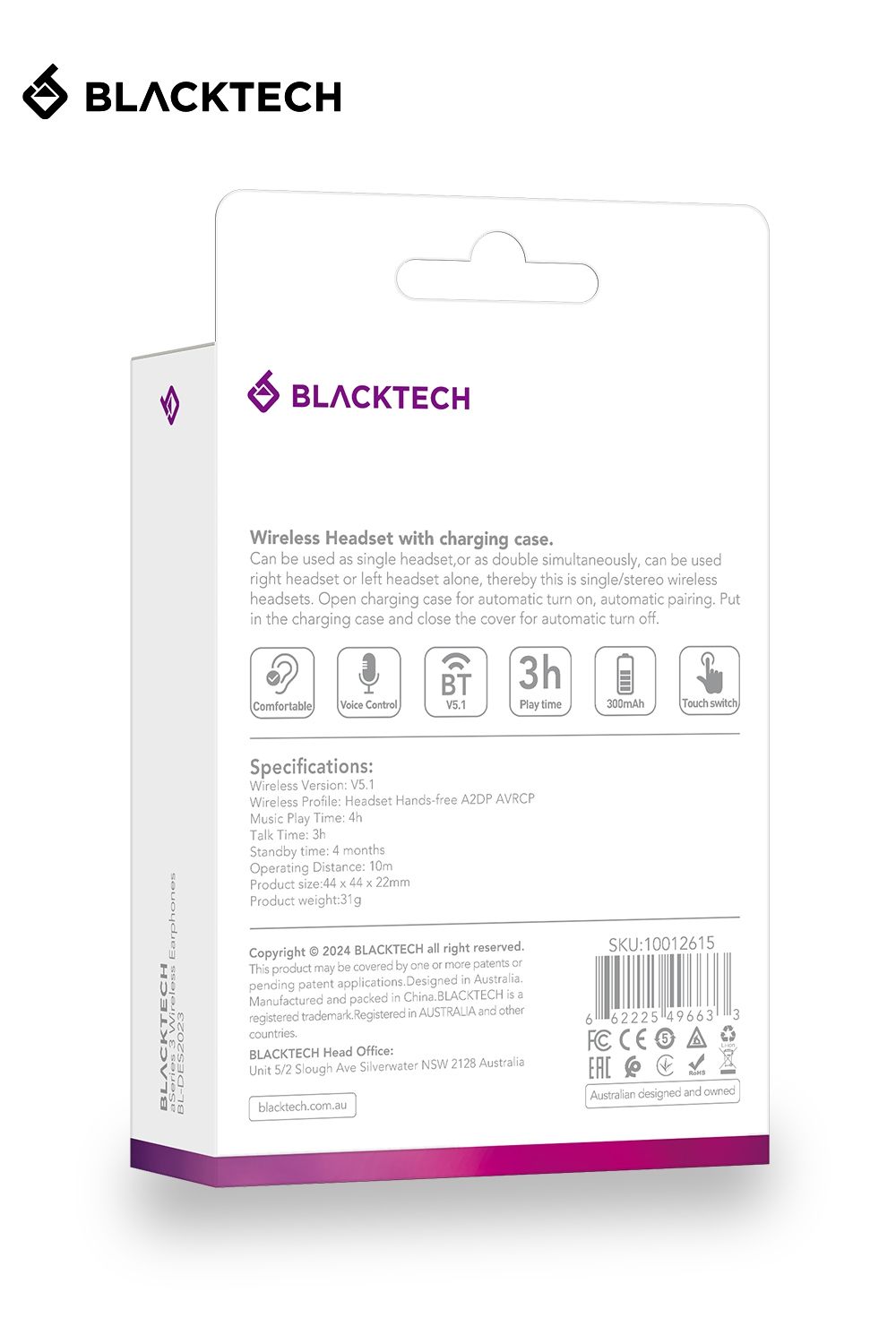 BLACKTECH BL-DES2023 aSeries 3 Wireless Earphones