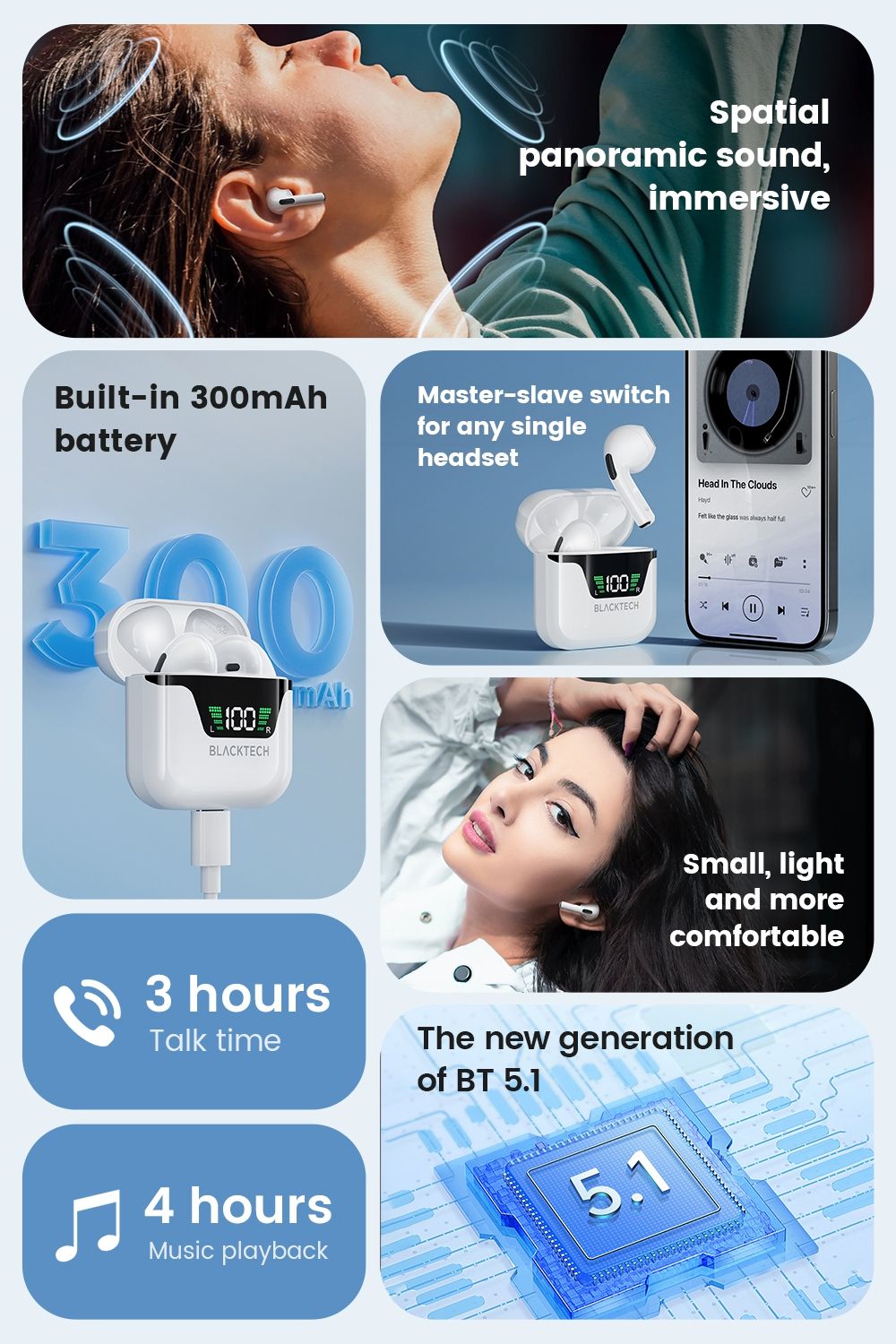 BLACKTECH BL-DES2023 aSeries 3 Wireless Earphones