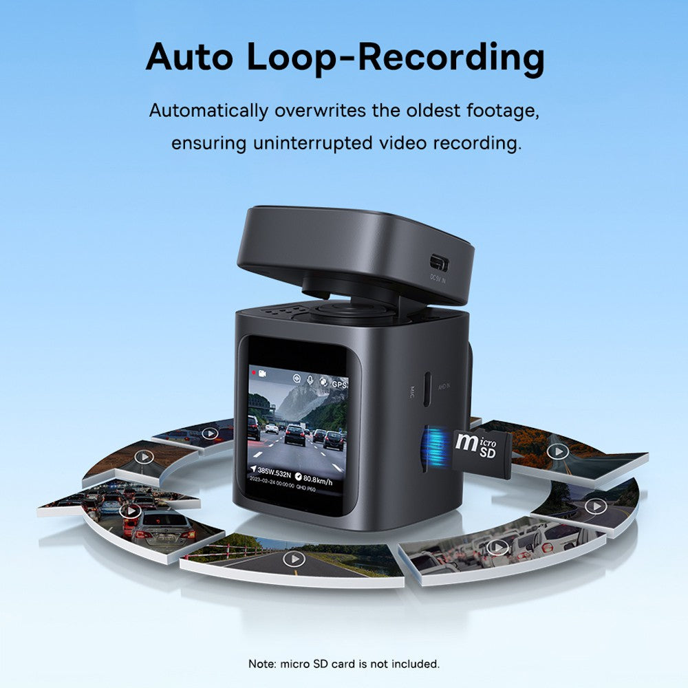 Baseus PrimeTrip VD1 Dash Cam 3K + Rear Camera 1080P Cosmic Black