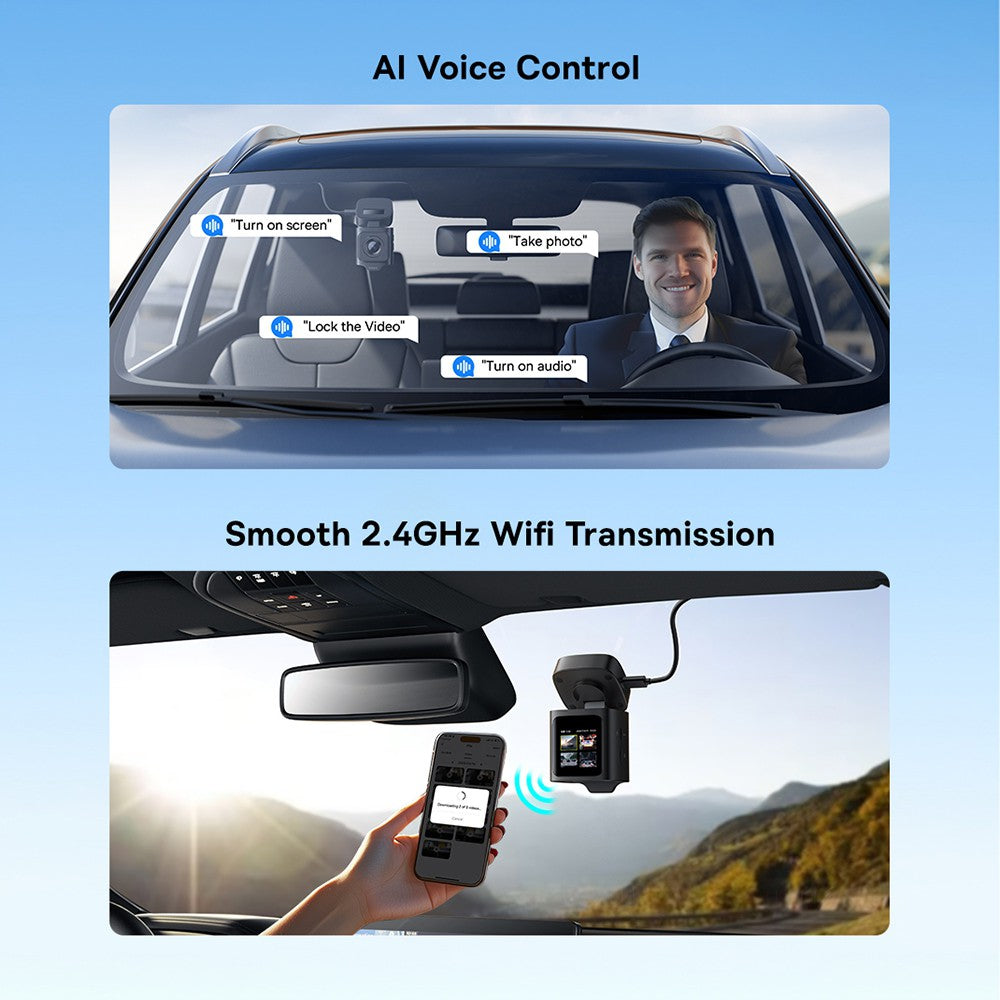 Baseus PrimeTrip VD1 Dash Cam 3K + Rear Camera 1080P Cosmic Black