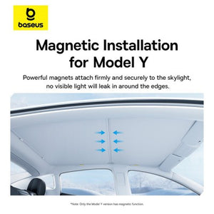 Baseus T-Space Series Car Skylight Sunshade For Tesla Model Y (Double Layer Version)-Moon White