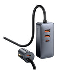 Load image into Gallery viewer, Baseus Share Together PPS Multi-port Fast Charging Car Charger with Extension Cord 120W 2U+2C-Gray
