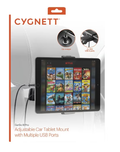 Cygnett 48W Adjustable Car Tablet Mount with Multiple USB Ports