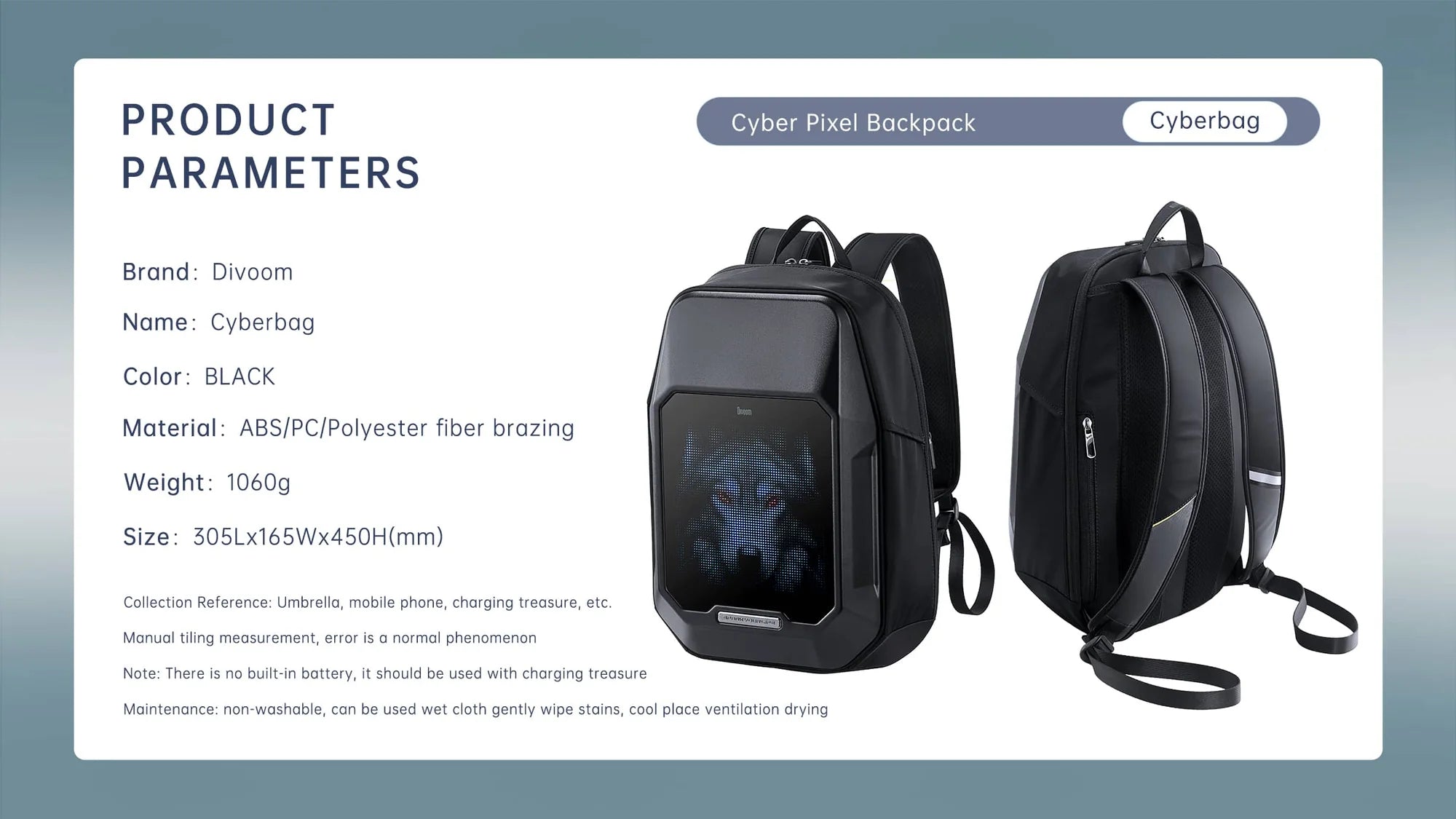 Divoom Cyberbag Pixel Art LED Backpack